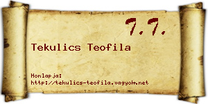 Tekulics Teofila névjegykártya